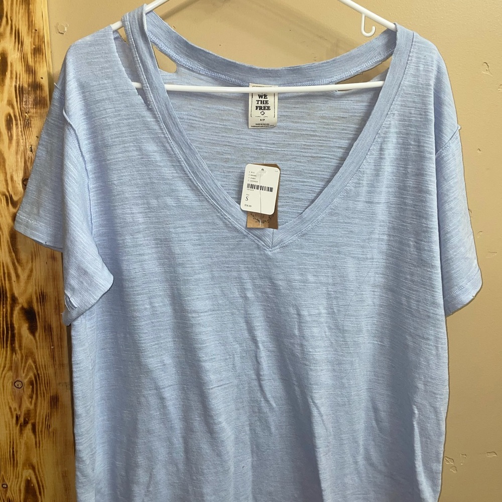 NWT Free People, distressed oversized tee, small